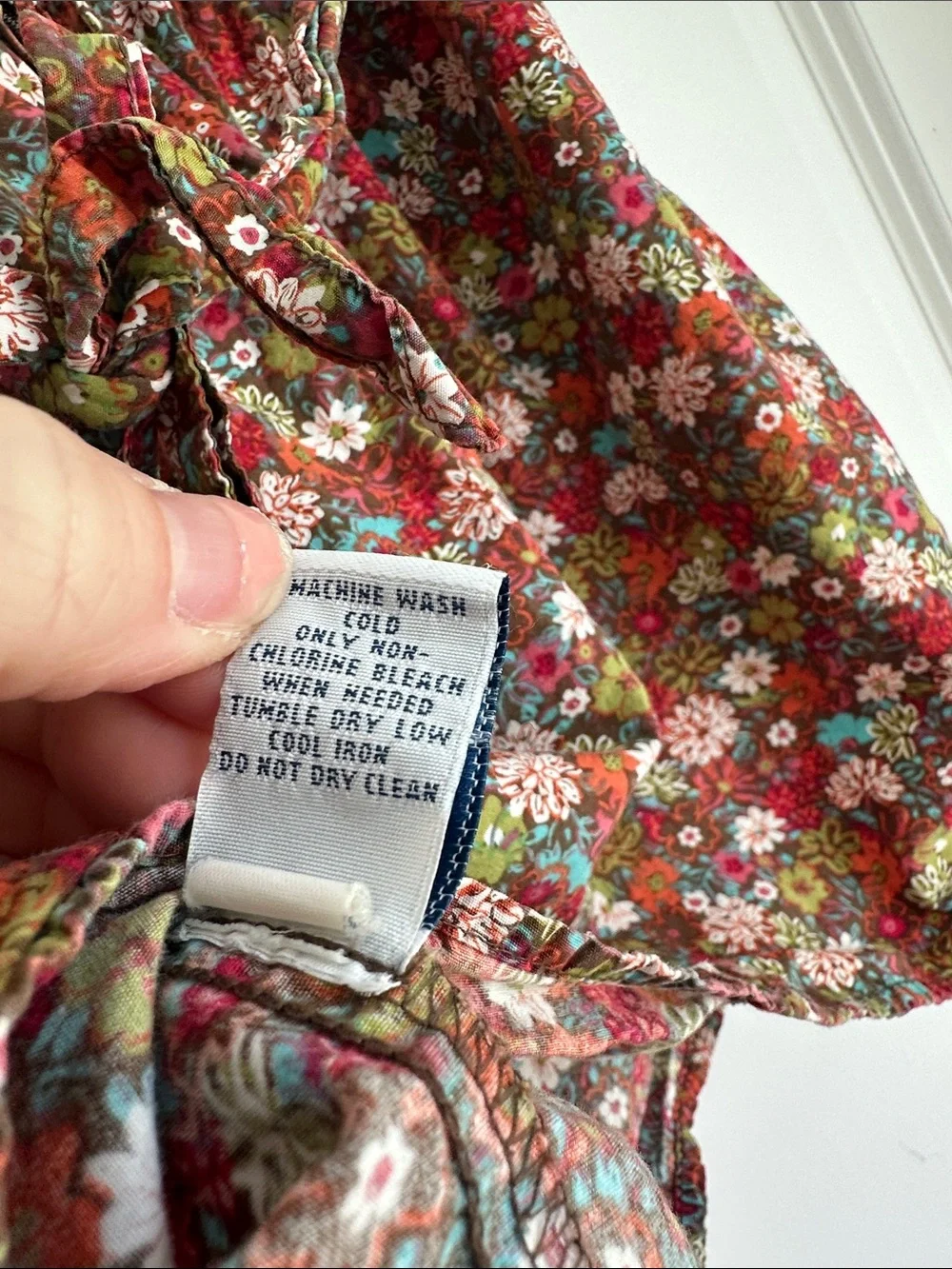 Old Navy Girls Floral Dress 2T Brown Cotton Fall Cottagecore Pocket Dress YK2 - Picture 7 of 8